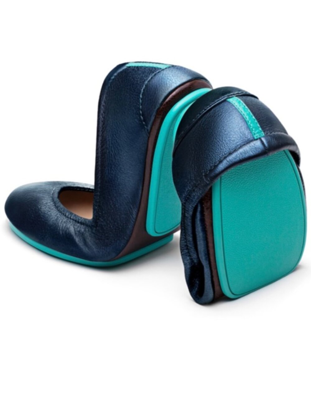 Tieks Midnight Blue Metallic Leather Foldable Flats